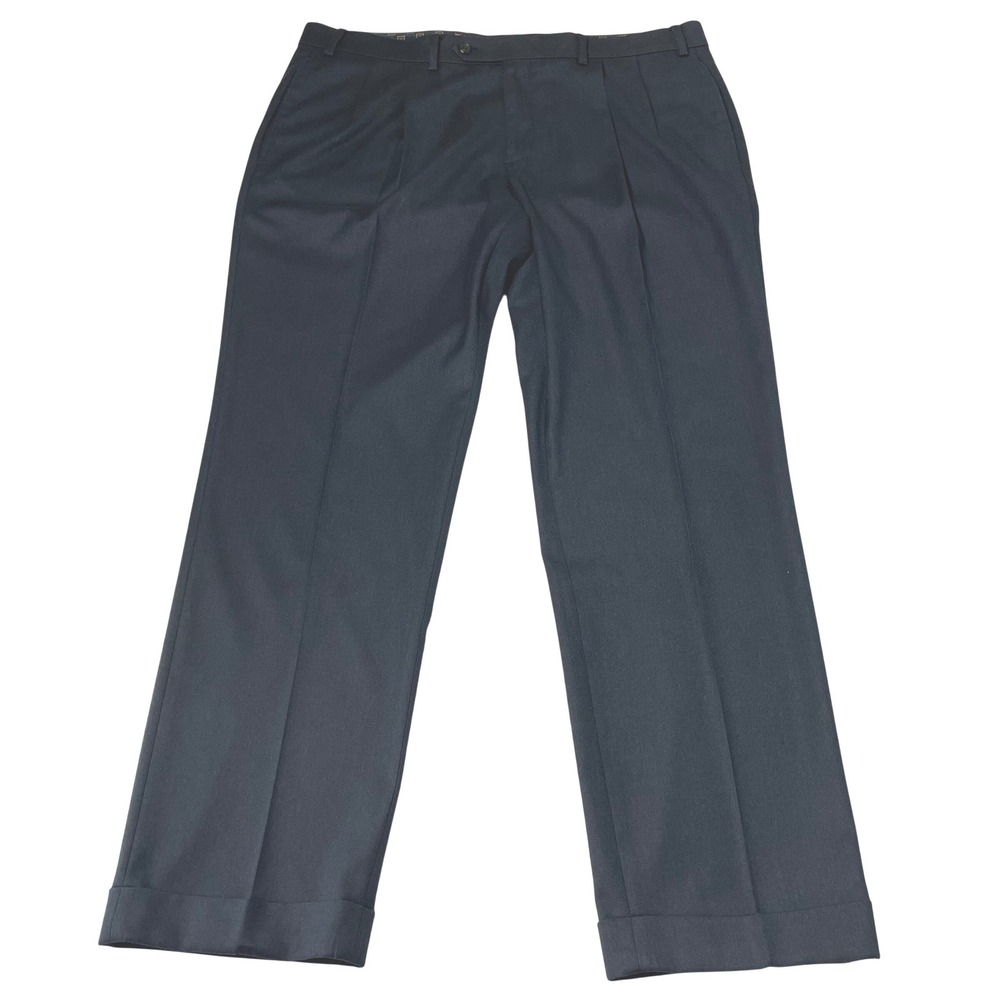 Lauren Ralph Lauren Mens Navy Blue Pleated Cuffed Dress Pants Trousers 36W 30L